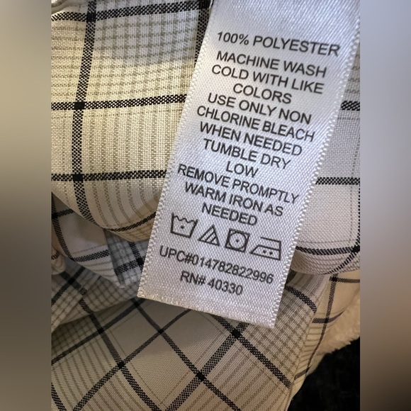 Mens XXL Haggar Black & White Plaid Button Down Shirt - Picture 4 of 5